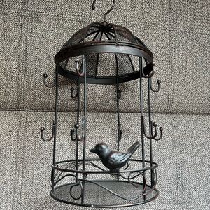 Vintage style birdcage jewelry display